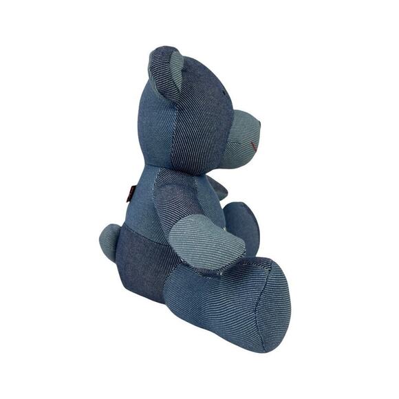 Levi's x Target Limited Edition Patchwork Plush Teddy Bear Denim Blue & White - Picture 5 of 10